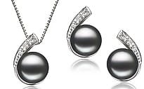 Pearl jewelry _Black Freshwater Pearl Set